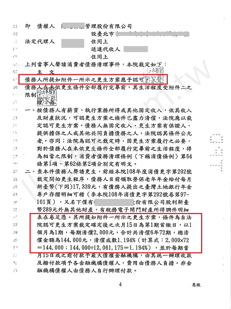 更生打折